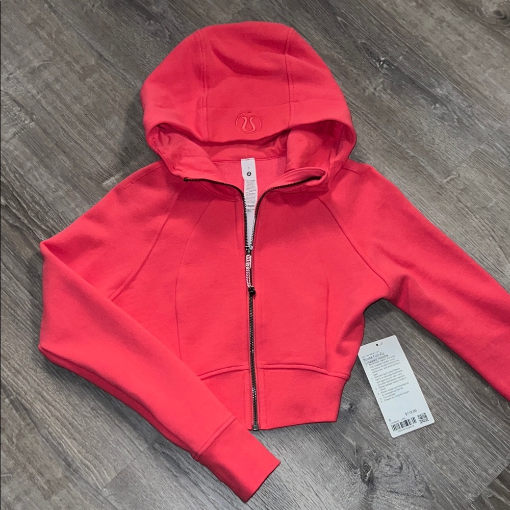 Lululemon Scuba Full-Zip Cropped Hoodie - Color: Lip Gloss